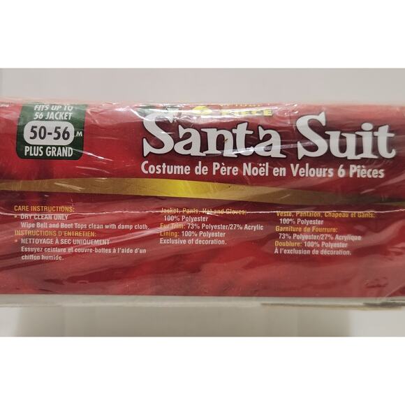Rubie's Soft Velour 6pc Santa Suit Costume Size XL/50-56 - Picture 6 of 11